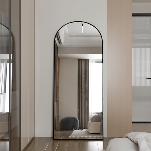 MGMYM Espejos de pared rectangulares, espejo de cuerpo entero, espejo de suelo, espejos colgantes para salón, dormitorio, sala de estar, recibidor. (oro arqueado, 180 x 80 cm)