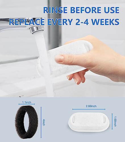 WEIKEY Katzenbrunnen Filter, 24 Stück Ersatzfilter Für Trinkbrunnen, 12 Stück Kohlefilter Und 12 Stück Schaumfilter, Wasserfilter Passend für 2L/3.2L/4L Edelstahl Trinkbrunnen Für Katzen Und Hunde
