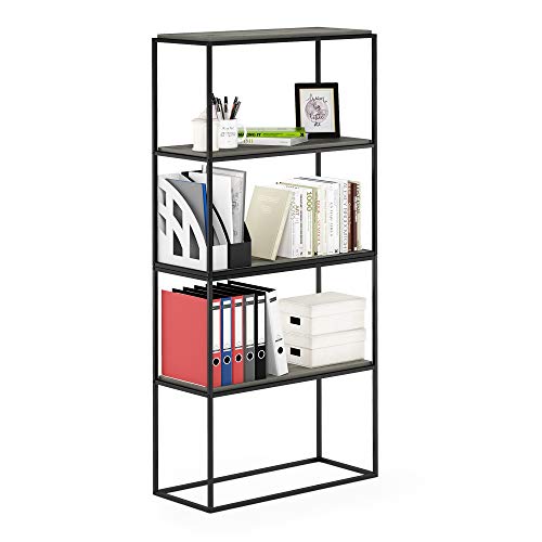 Image of Furinno Moretti Modern Wide Stackable Metal Shelf, French Oak Grey