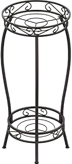 Mutool 2 Tier Metal Plant Stands for Flower Pot, Tall Plant stand for Outdor Indoor Plant, Plant Pot Holder Plant Table for Garden Patio, 69x32cm, Bronze