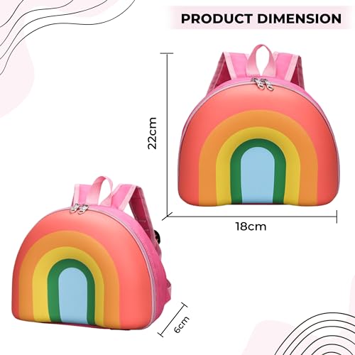 Image of BEMBIKA Kindergarten Bag Korean Style kindergarten backpack Stylish School Bags For Kids curved shoulder straps Perfect Toddler Backpack Design (Candy Rainbow)