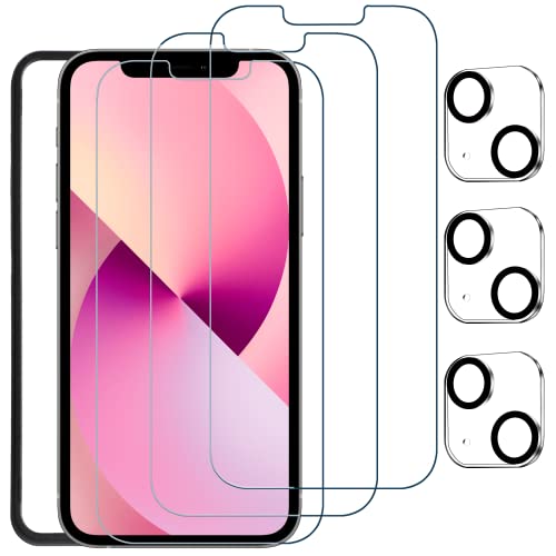 Panzerglas für iPhone 13 – VAKS 3 Stück Schutzfolie und Kameraschutz