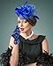4 PCS Tea Party Hat with Lace Gloves 1920s Vintage Fascinator Hats Cocktail Flower Headpiece (Royal Blue)