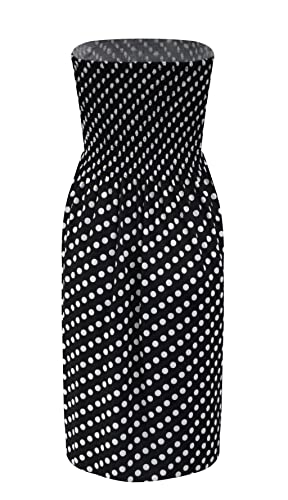 Image of Zyyfly Tube Top Dress Women Summer Beach Coverup Stretch Smocked Strapless Dress