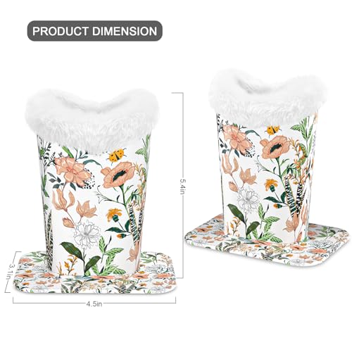 Image of Eyeglasses Holder,Plush Lined PU Leather Pattern Stand Case with Magnetic Base, Unisex for Women Men, Colorful Small Flowers