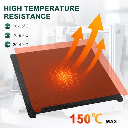 Doppelseitige Textur-Bauplatte für Creality K2 Plus Combo,PEO PET Druckplatte 370x370mm aus Federstahl für perfekte Haftung für PLA,ABS,PETG,TPU,ASA,PC PA,CF und einfache Entnahme