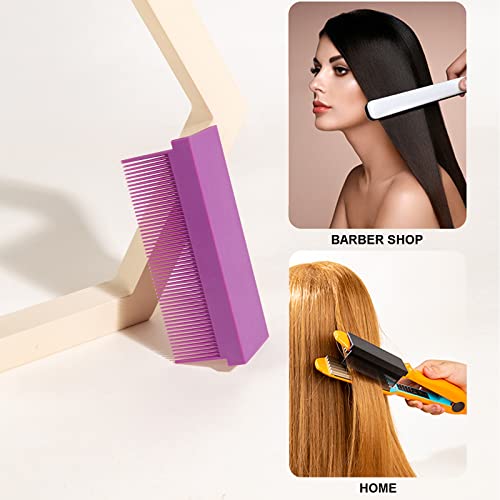 Women Diy Combs Accessories Fit Hair Straightening Flat Iron,Professional Home Use Compact Hair Styling Tool,Barber Straightening Comb Attachment For Hair, Hair Straightening Flat Iron V Type,Purple #TOP2