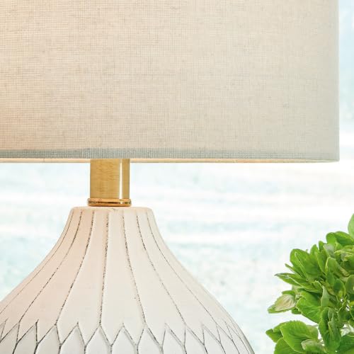 Signature Design by Ashley Ceramic Table Lamp, Bedside, Antique White - image 6