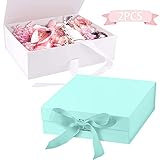 geschenke für hochzeitstag 【Perfekte Größe】: Sie erhalten 2 Geschenkboxen aus Karton, eine weiße und eine grüne. Maße: 26,5 x 19 x 8,5 cm. Die Geschenkbox ist sehr zart und süß, geeignet für Geschenkverpackungen.