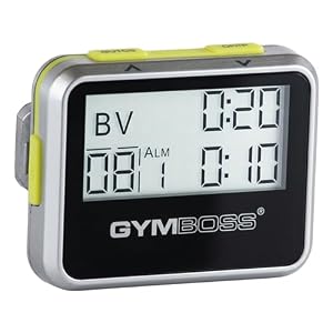 Gymboss Interval Timer and Stopwatch – Silver/Yellow Metallic Gloss