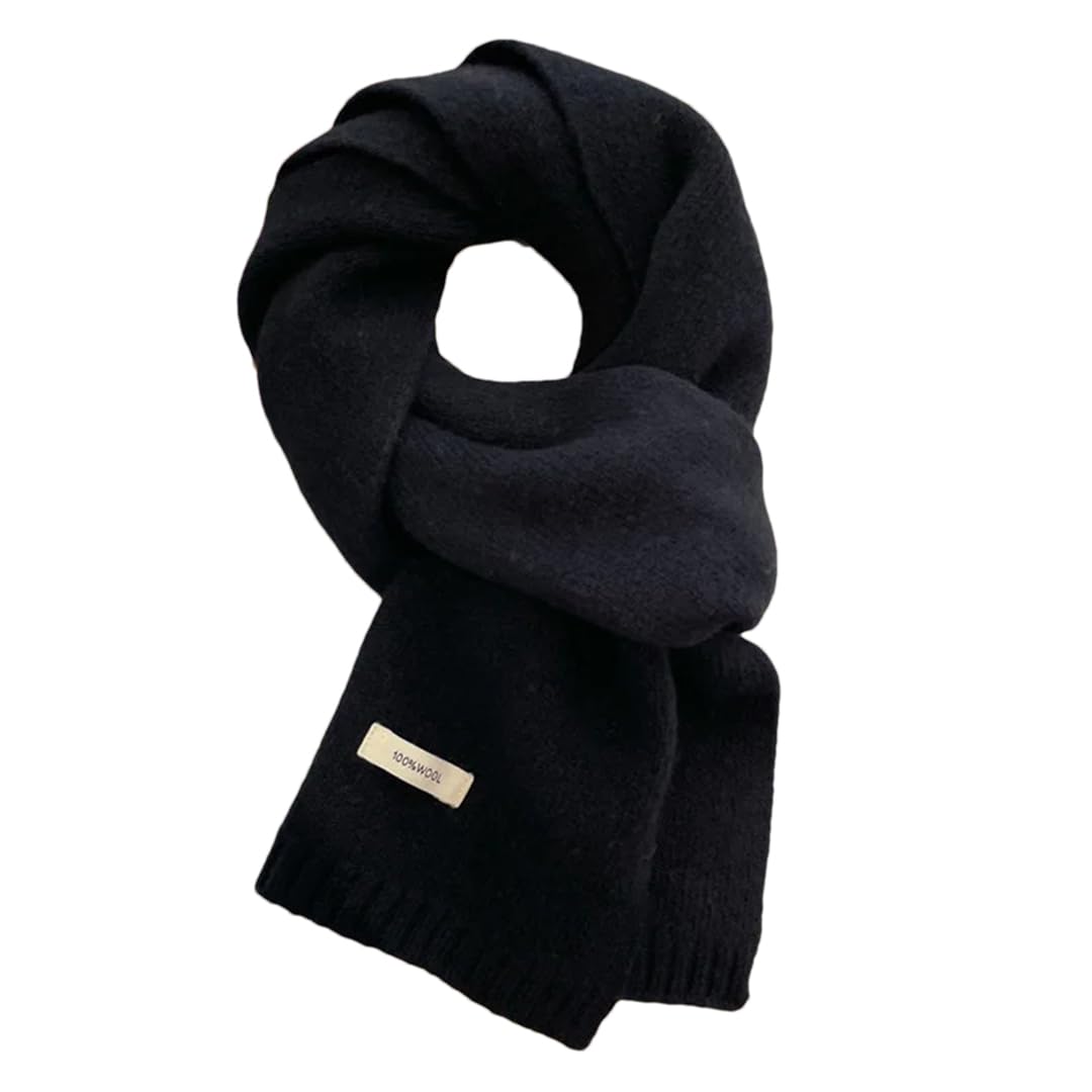Fnfmrfmr Sciarpa in misto lana da donna classica tinta unita avvolge uomo coppia sciarpa morbida calda maglia termica silenziatore