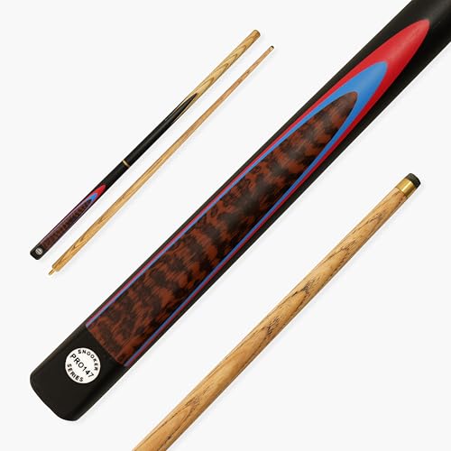 PRO147 Snakewood 3pc Snooker Pool Cue 57 Inch with Matching Ash Grain and 9.5mm Tip
