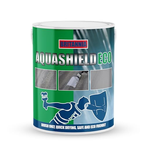 Britannia Paints Aquashield Eco - One Coat - Water Based Roof Coating (Grey, 1kg)