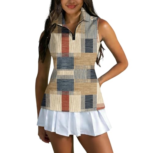 Tank Tops for Women Golf Tennis Sleeveless Polo Shirts Zip
