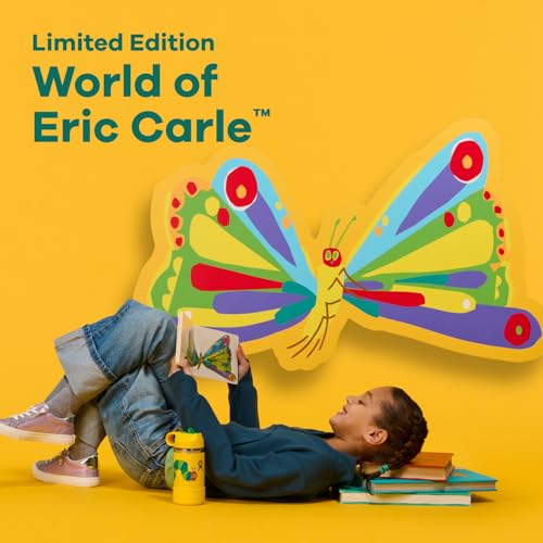 Image of Hydro Flask Kids Water Bottle for School - Stainless Steel and Insulated with Straw Cap - 12 Oz World of Eric Carle Caterpillar Yellow