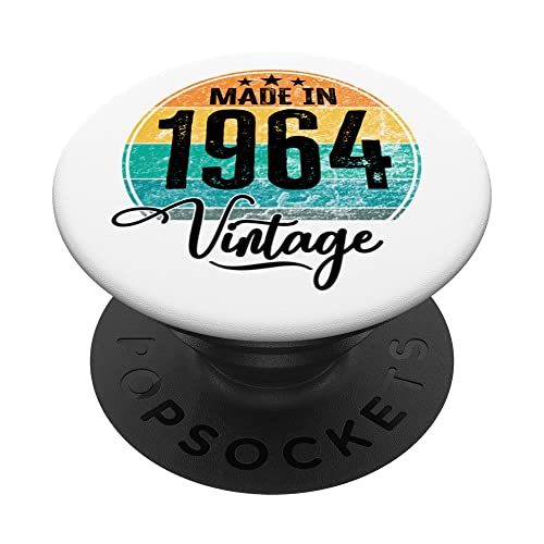 Birthday Vintage Año de nacimiento 1964 Cumpleaños bday PopSockets PopGrip Intercambiable