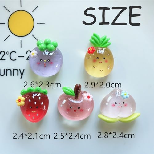 Set 10 Imánes de Fruta Decorativos 3D Brillan en Oscuro miniatura 6