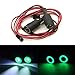Jack-Store 2 Leds Angel Eyes LED Light Headlights/Taillight/Back Light 13MM Outer Diameter for 1/10 RC Crawler Car (Green+White)