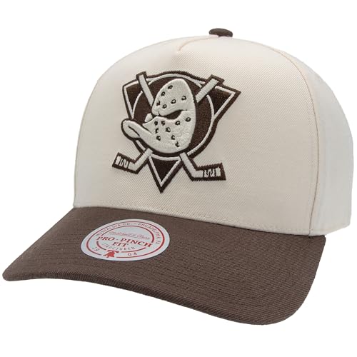 Mitchell & Ness NHL Fashion Basic 2T Pro Snapback Casquette de baseball – Anaheim Ducks, crème