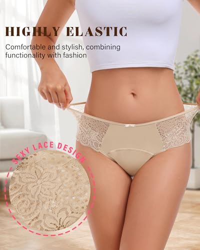 Image of Period Underwear for Women, Leakproof Period Panties, Lace Menstrual Underwear Breathable & Soft