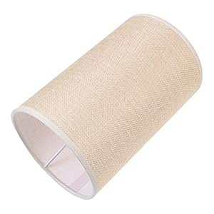 OSALADI Tissu Abat- Jour Jaune Tambour Abat- Jour E27 Ampoule Couverture Shade Moderne Décoratif Table Couvercle De La Lampe Luminaire De Chevet Couvercle De La Lampe