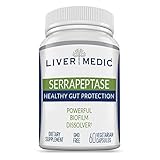 Serrapeptase Pure Digestive Proteolytic Enzymes Enteric Coated Premium Healthy Gut Protection and Vegan Liver Support Supplement for Sinus, Respiratory and Gut Health NonGMO (60 Caps)