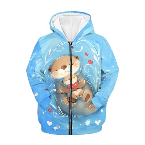 Unisex Kids Zip Up Hoodies Casual Hooded Sweatshirts with Pockets Athletic Sport Jackets for 6-16 Years,S-XL Size2