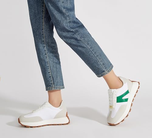 LUCKY STEP Women's Platform Fashion Sneakers Retro Classic Trainers Casual Lace-up Stylish Tennis Running Walking Shoes3