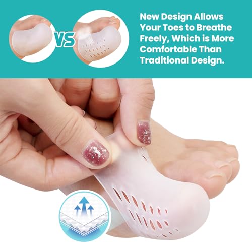 Image of Gel Toe Caps, 32 Pack Toe Protectors for Women, Silicone Toe Covers Sleeves for Men, Blisters, Corns, Friction Pain Relief (Multi-Size)
