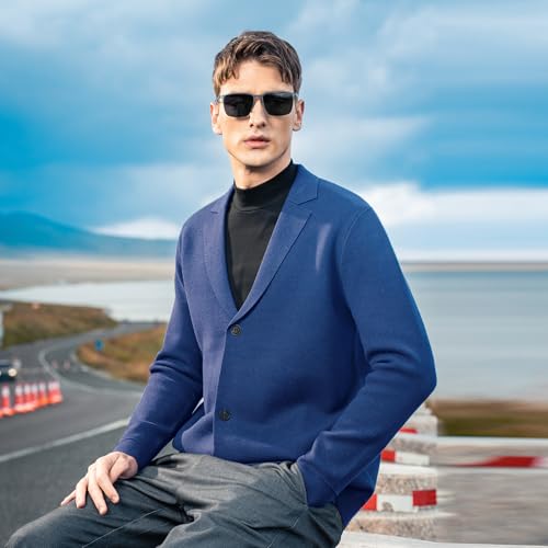 Image of Men's Cardigan Sweater Button Front V-Neck Long Sleeve Knit Sweaters