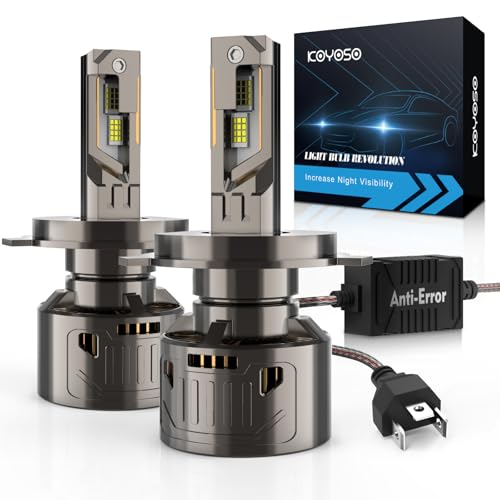 KOYOSO LED H4 Lampadine CANBUS: Nessun Errore Kit Lampade Fari 36000LM 200W Super Luminoso Luci - 48-Chips 6500K Bianco Freddo LED Abbagliante e Anabbagliante Sostituzione per 12V Auto