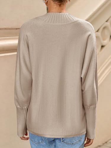 Cicy Bell Womens Mock Neck Sweaters Batwing Long Sleeve Chunky Knit Pullover Oversized Fall Casual Trendy Sweater Tops3