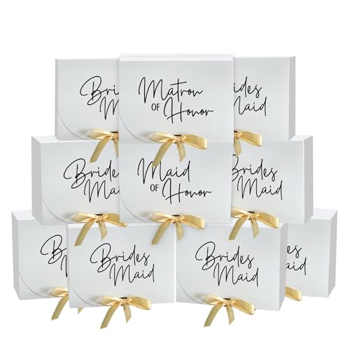 Boîtes de demande en demoiselle d'honneur LADY&HOME blanches, lot de 10 boîtes élégantes pour mariage