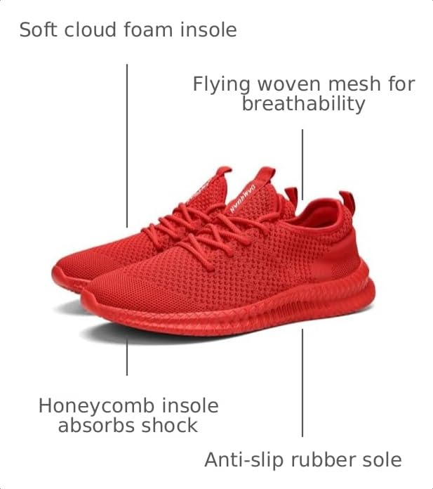 Image of FUJEAK Men Running Shoes Men Casual Breathable Walking Shoes Sport Athletic Sneakers Gym Tennis Slip On Comfortable Lightweight Shoes