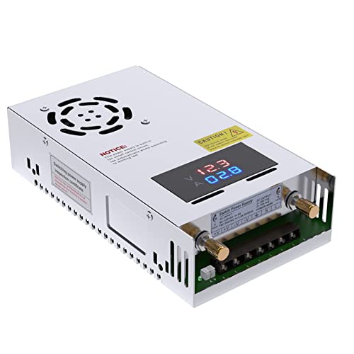 IMAYCC 110V AC to 48V DC Converter Max 480W 10A,0-48V Adjustable Power Supply with LED Display,Variable Switch Transformer Regulated 5V 10V 12V 24V 48V Buck Converter for CCTV Computer Lab.