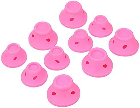 40 Pcs Magic Hair Rollers,Silicone No Clip DIY Curling Hairstyle Tools Hair Accessories (Pink)