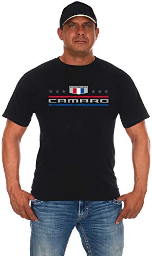 JH DESIGN GROUP Men's Chevy Camaro T-Shirt Stars & Bars Crew Neck Shirt 2 Colors