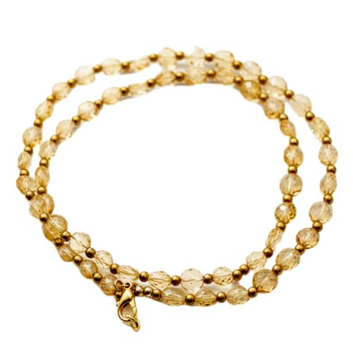 Collier de perles de citrine naturelle de 8 mm façonné à la main LKSLF_NCK_00150