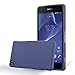 Cadorabo Hu00fclle kompatibel mit Sony Xperia Z1 Schutzhu00fclle TPU Silikon Case Frost Design Slim Kratzfest Weiche Gummi mit Rundumschutz Case Hu00fclle fu00fcr Sony Xperia Z1 in Blau