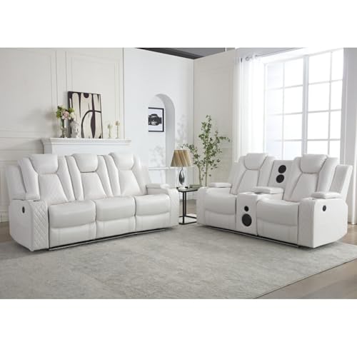 KEIKI 2-Piece Power Reclining Sofa Set with 1...