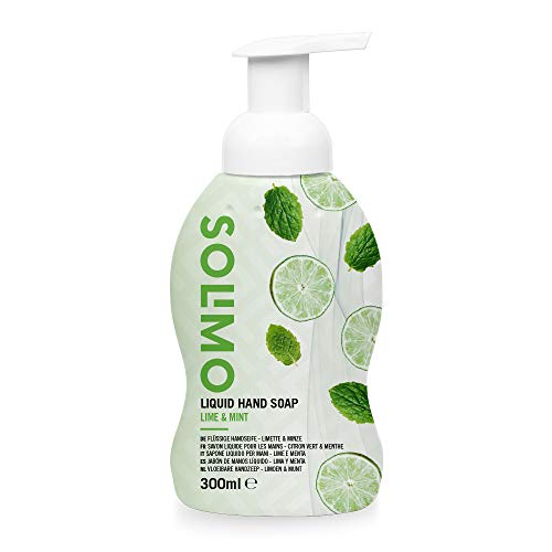 Marca Amazon - Solimo Jabón de manos líquido - Lima y Menta - Pack de 6 (300ml x 6) - Imagen 3