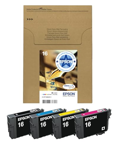 Epson EasyMail Multipack 202 Kiwi, Cartouches d'encre d'origine, 5 couleurs : Noir, Cyan, Magenta, Jaune, Noir photo, Format boite aux lettres, XP-6000, XP-6005,...