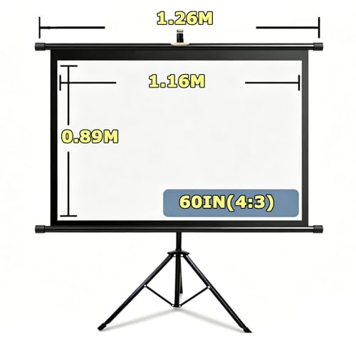 Pantalla portátil para proyector con soporte y auto-bloqueo 60in 4:3 miniatura 2