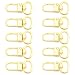 CRAFTMEmore Snap Hook Tiny Push Gate Swivel Lobster Clasps for Bags Belts Landyards Clips 10 Pack X5Y1 (Gold)