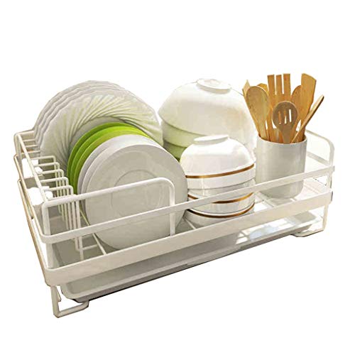 Spülkästen for Spülbecken, Spülkasten aus hochpräzisem Kohlenstoffstahl, Spülbecken-Abtropffläche - 39,5 × 24,5 × 15 cm (Farbe : Weiß, Größe :