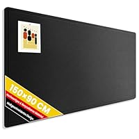 Großes Filz Pinnwand, 150x90 cm Filzboard mit 40 Reißzwecken, faltbares Bulletin Board, Fotodisplay-Tafel mit selbstklebendem Klebeband für Büro, Zuhause und Schule (Black, 150x90 cm)