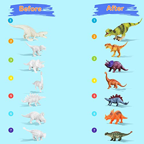 KITOART New Enlarged Dinosaur Painting Kit for Kids, Dinosaur Arts and Crafts for Kids, Dinosaurs Toys for Kit Boys & Girls, DIY Dinosaur Painting Toys for Age 3 4 5 6 7 8 (47 Pcs)