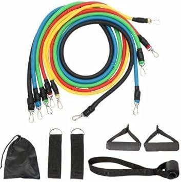 SUVIKSHA Resistance Band Set for Exercise | Stretching and Workout Toning Tube Kit with Foam Handles | Fitness Resistance Band for Home Gym Workout for Men & Women | Resistance Tube Kit
