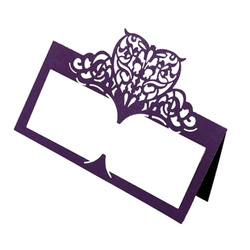 HOUDERCO 50pezzi Segnaposto Matrimonio Carta Intagliata Cuore Scuro Elegante Cartellino Nome Tavolo Per Feste Nuziali Per Inviti e Banchetti
