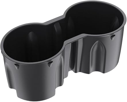 Cup Holder Insert for Tesla Model 3 Y 2017-2024, TPE Soft Rubber Liner, Non-Slip Drink Coaster Mat, Easy Clean Car Interior Accessories, Black